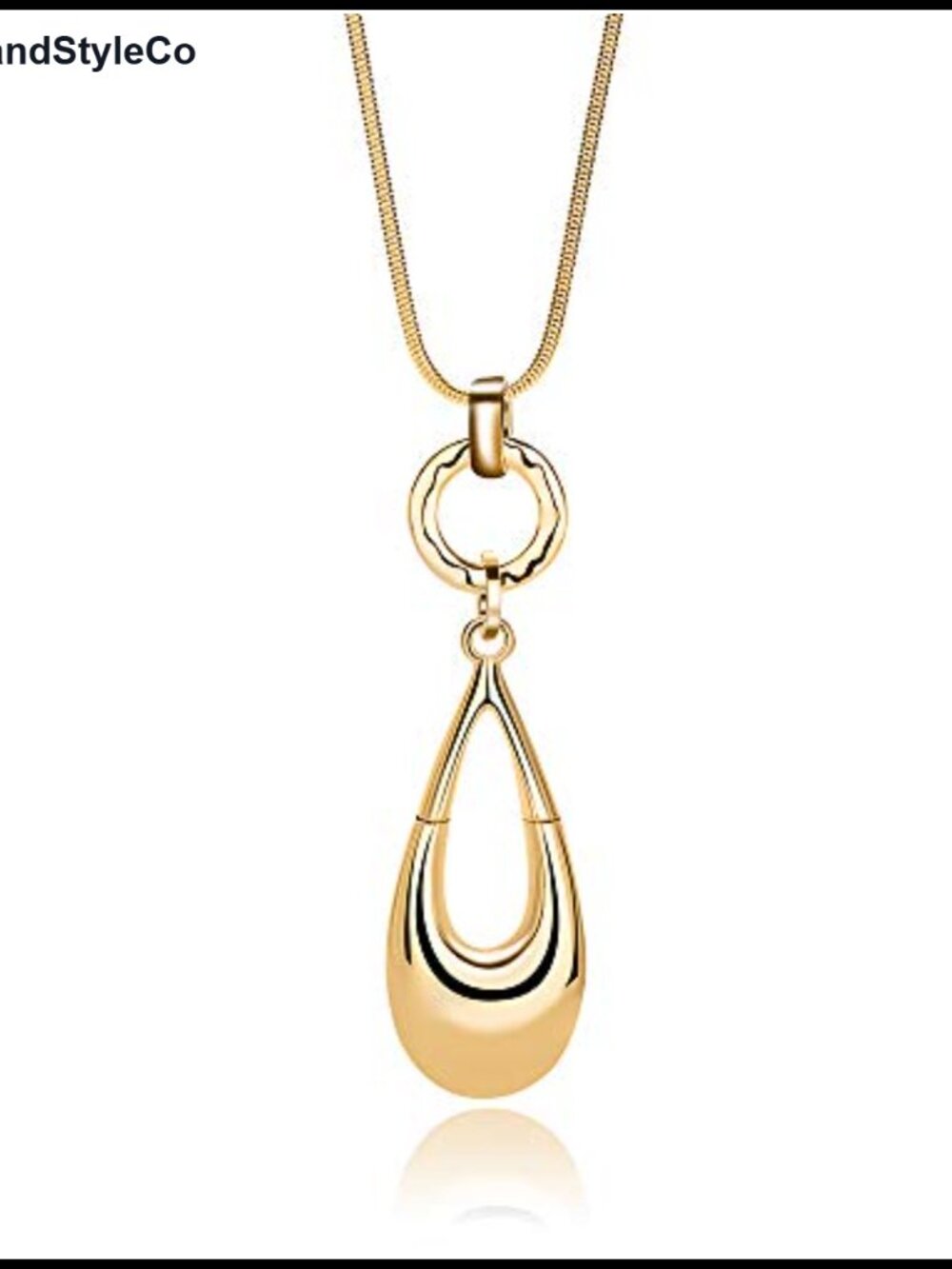 Long Waterdrop Y Necklace 31.5in Gold Plated Layered Boho Statement Gift Box